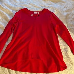 Chico's Vibrant Red Long Sleeve Top